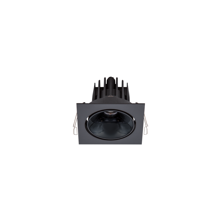 Cevon Tilt/Rotate Square Med Downlight Kit Black, High Gloss Black 3K