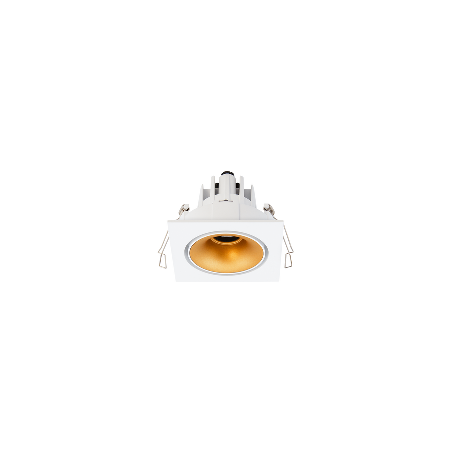 Cevon Tilt/Rotate Square Sml Downlight Kit White, Gold 3K