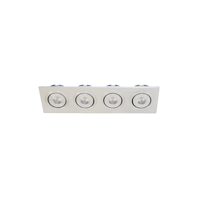 4 X 3W Quad Tilt/Rotate Display Brushed Aluminium 4000K