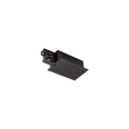 TRACK 3 CIRCUIT MAINS CONNECTOR EARTH R - RECESSED Black