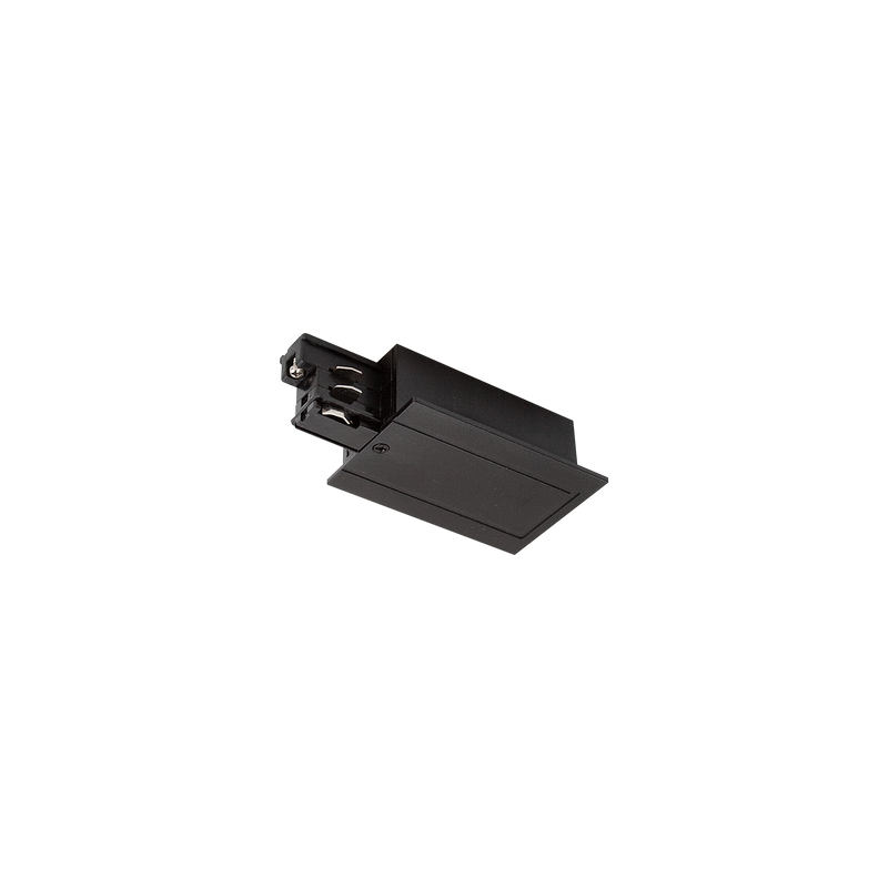 TRACK 3 CIRCUIT MAINS CONNECTOR EARTH R - RECESSED Black