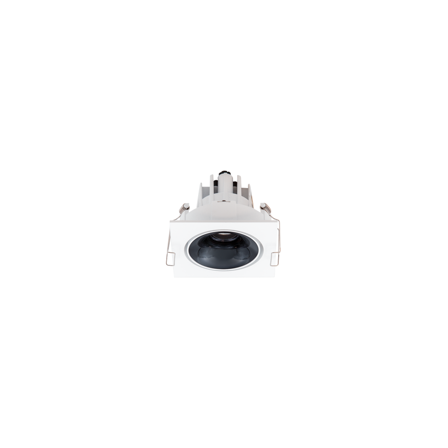 Cevon Tilt/Rotate Square Sml Downlight Kit White, High Gloss Black 3K