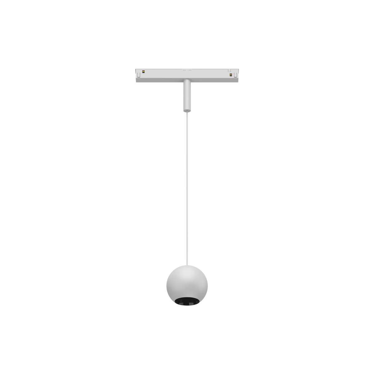 Cevon T8 48V Track Pendant Sphere White, High Gloss Black