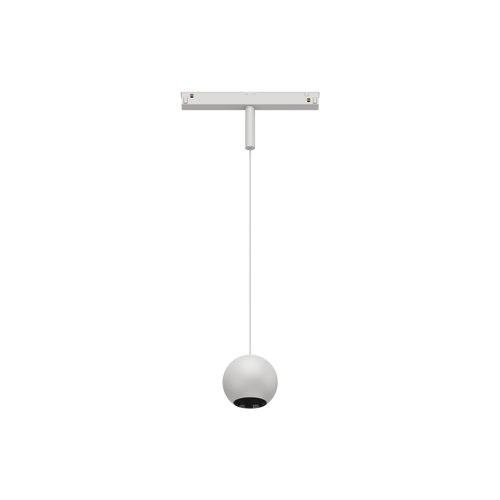 Cevon T8 48V Track Pendant Sphere White, High Gloss Black