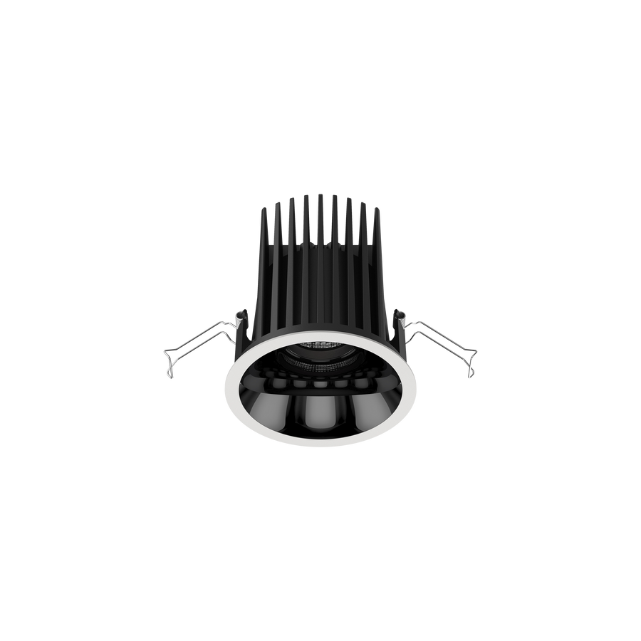 Cevon Large Darklight Slim Trim Downlight White, High Gloss Black 3K