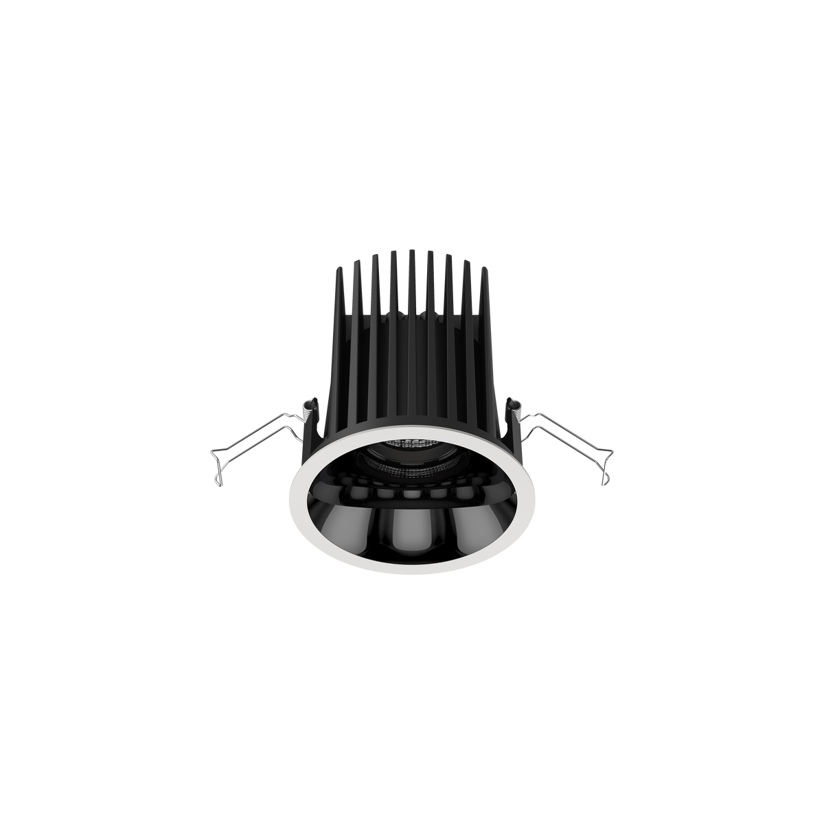 Cevon Large Darklight Slim Trim Downlight White, High Gloss Black 3K