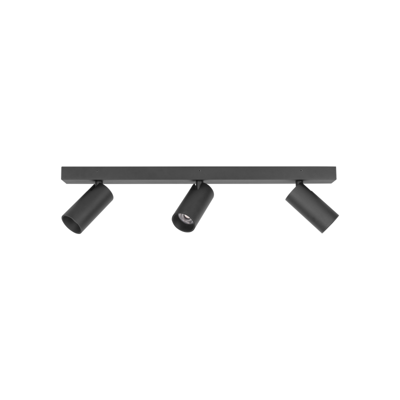 Tube Surface Mount Triple Spot Black 3000K