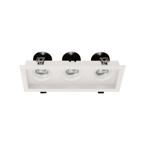 Cevon Box Tilt/Rotate Triple Downlight Kit White 3000K