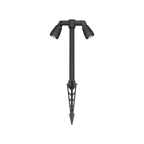 Mini Landscape Spike Tall Double Spot Black, 316 Stainless Steel 2700K