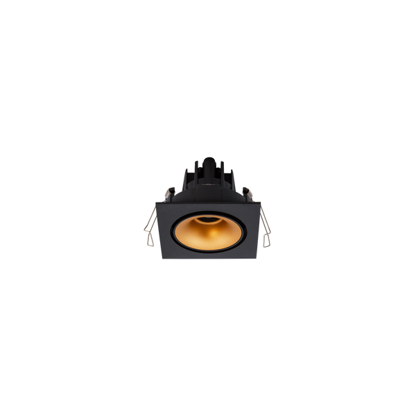 Cevon Tilt/Rotate Square Sml Downlight Kit Black, Gold 3K
