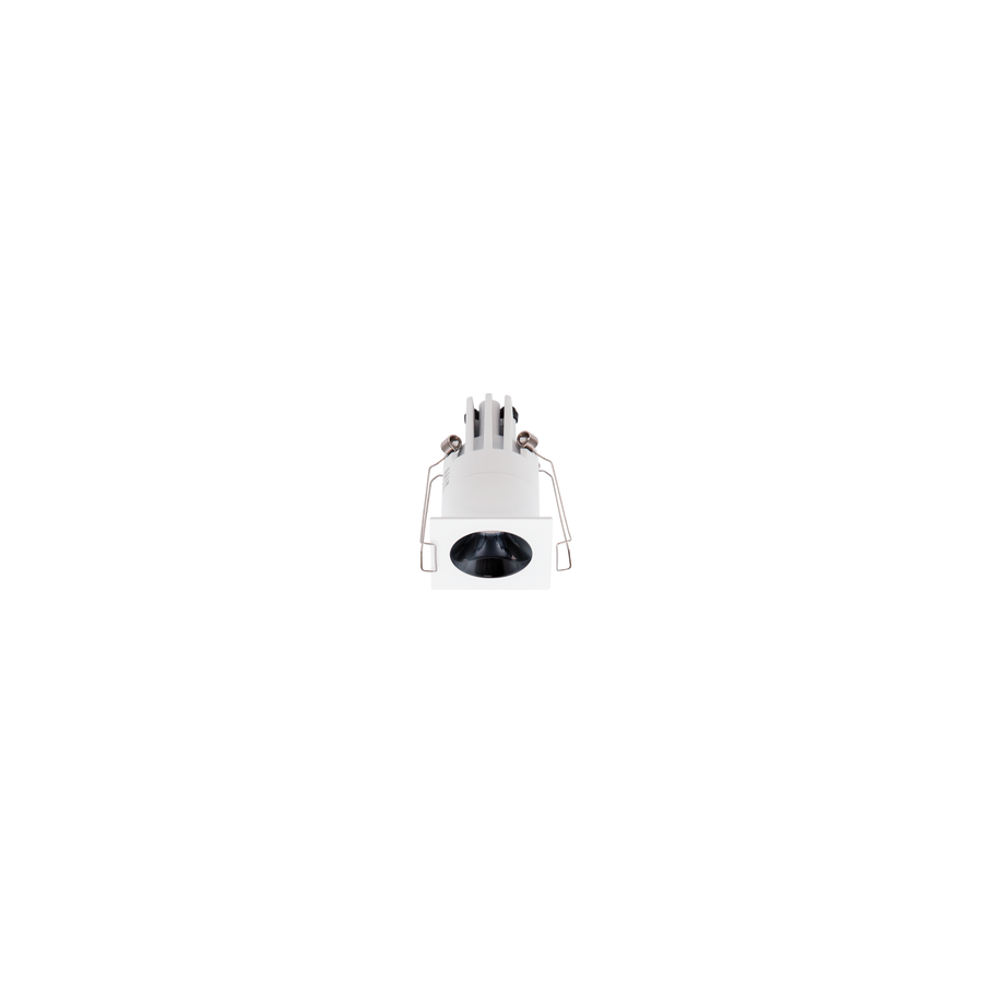 Cevon Dark Art Square Mini Downlight Kit White, High Gloss Black 3000K