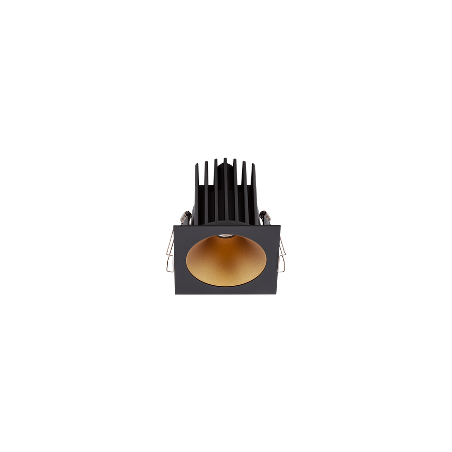 Cevon Dark Art Square Medium Downlight Kit Black, Gold 3000K