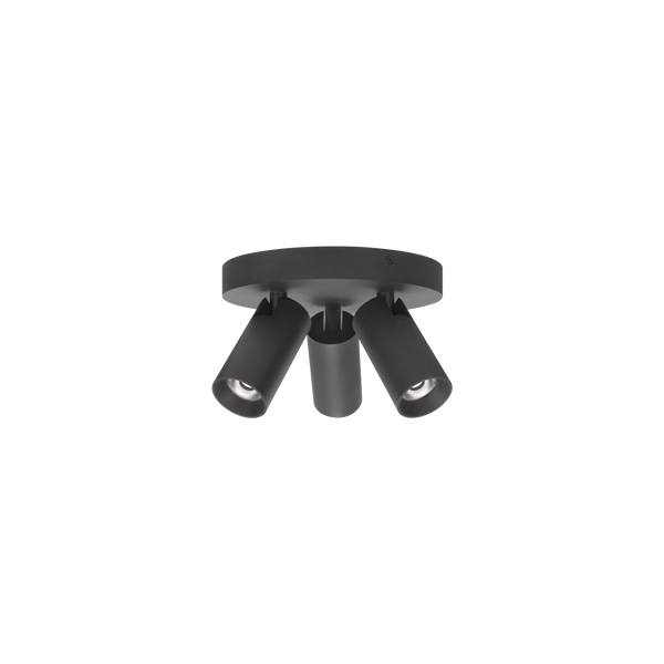 Tube Surface Mount Triple Pan Spot Black 3000K