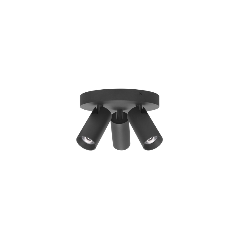 Tube Surface Mount Triple Pan Spot Black 3000K