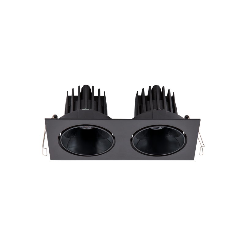Cevon Tilt/Rotate Med Double Downlight Kit Black, High Gloss Black 3K