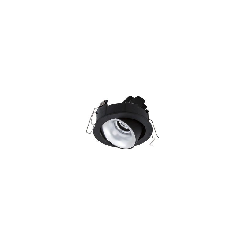 Cevon Dark Art Tilt/Rotate Small Downlight Kit Black, Silver 3000K