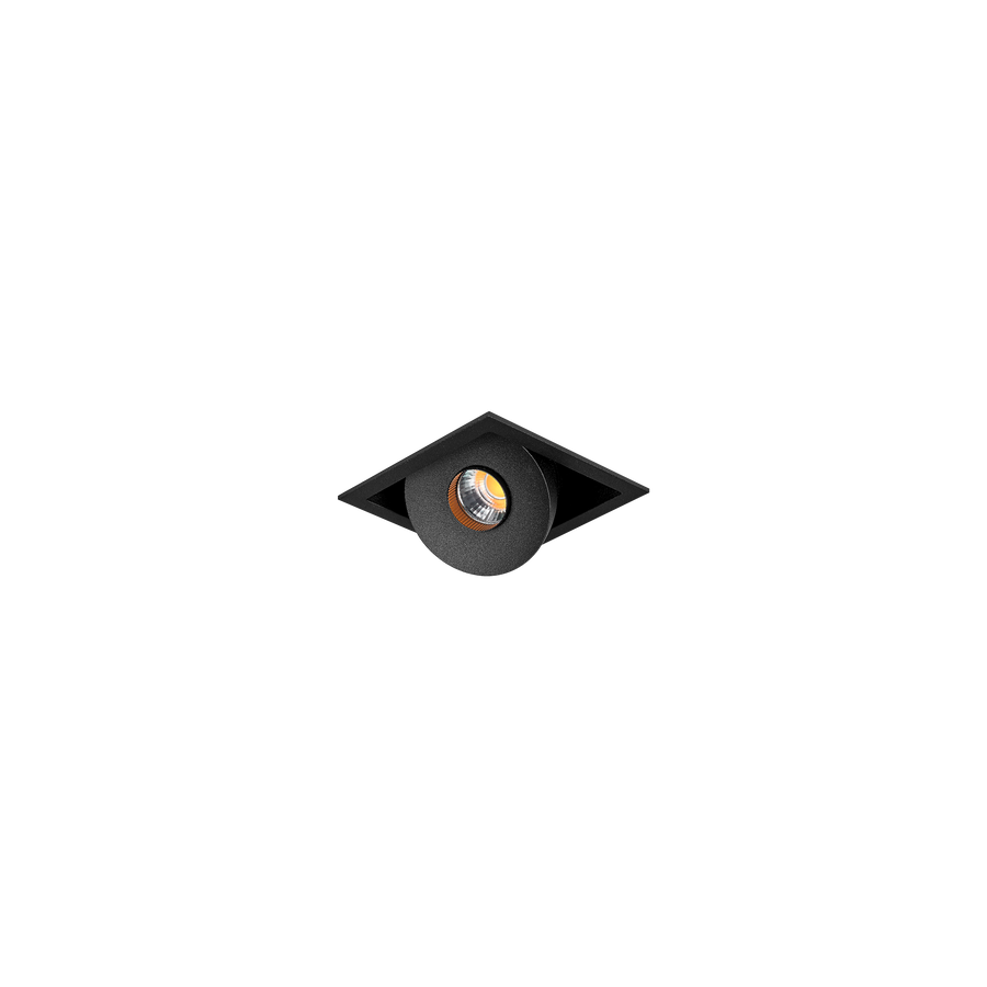 Sophia Mini Square Single Tilt/Rotate Downlight Kit Black 3000K