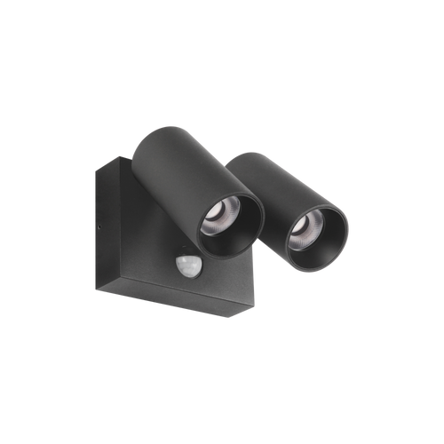 Exterior Sensor Spot Design Series Double Black 3000K