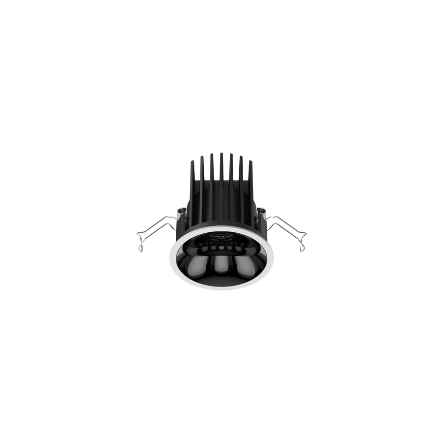 Cevon Medium Darklight Slim Trim Downlight White, High Gloss Black 4K