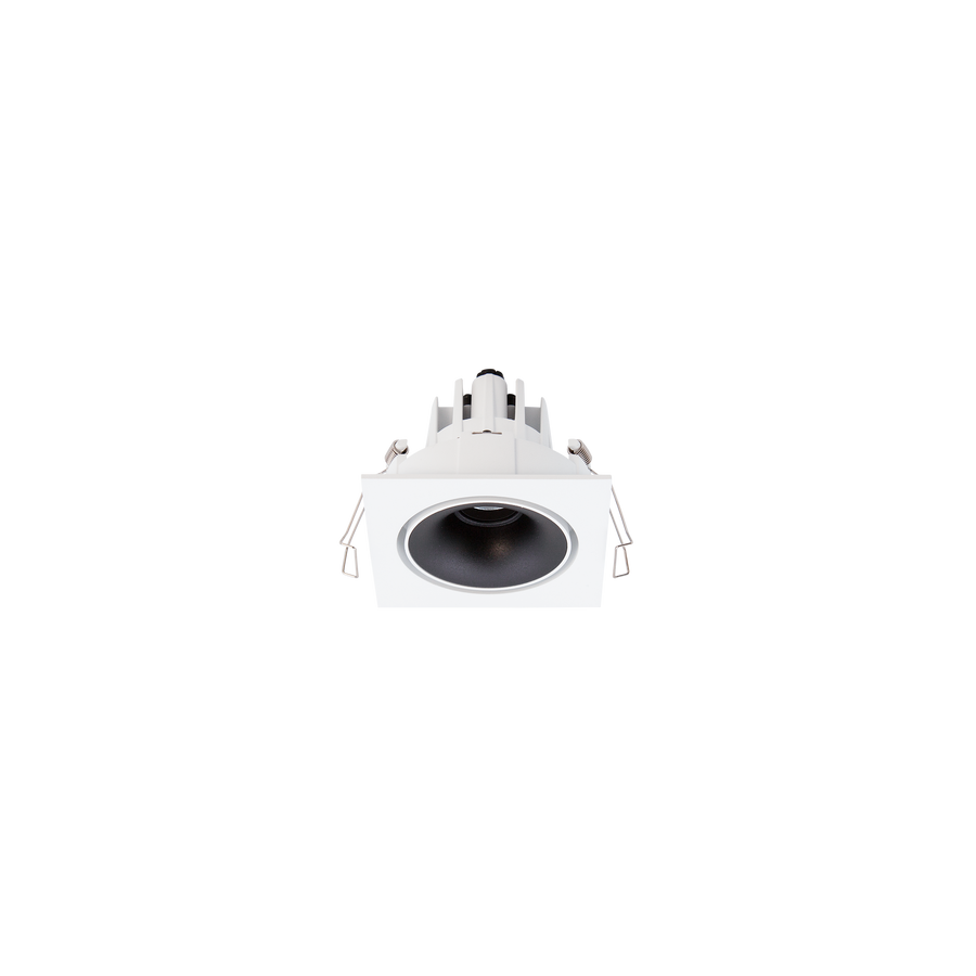 Cevon Tilt/Rotate Square Sml Downlight Kit White, Matt Black 3000K