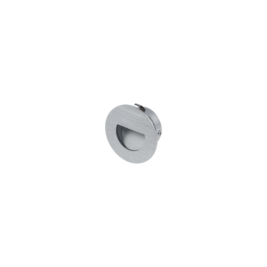 Round Half Moon Brushed Aluminium 3000K
