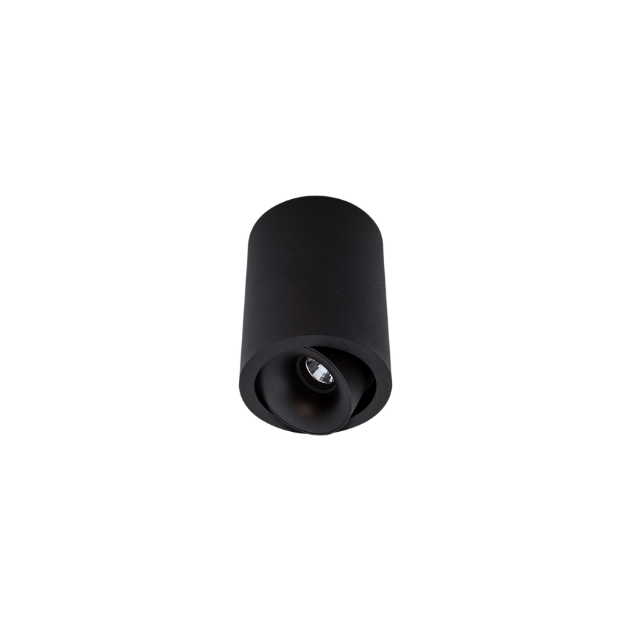 Cevon Med Tilt/Rotate Surface Mt Downlight Black, Black 3000K